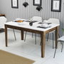 Hanah Home Milan 514 Mesa de Comedor Nogal y Blanco